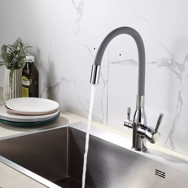 Смеситель для кухни с фильтром Frap F4396 с гибким изливом хром F4396 фото