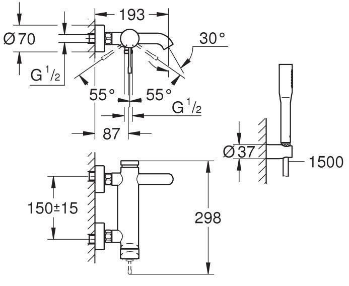 Смеситель для ванны Grohe Essence 33628001 33628001 фото