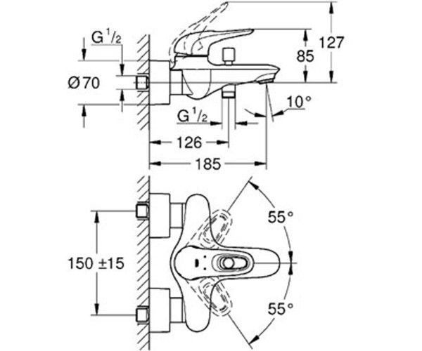 Смеситель для ванной Grohe Eurostyle 33591LS3 33591LS3 фото