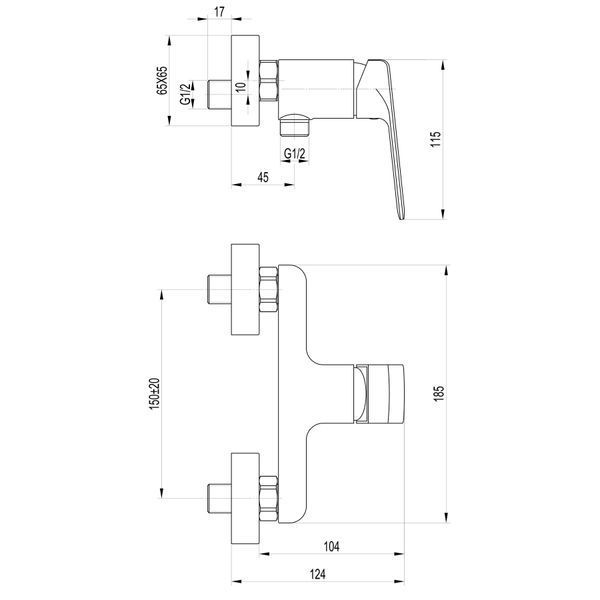 Смеситель для душа Topaz Odiss TO 18701-H52-BL 000020840 фото