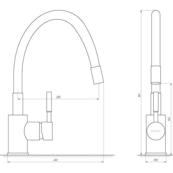Змішувач для кухні Globus Lux Lazer GLLR-0203SB-10-BB 000022145 фото